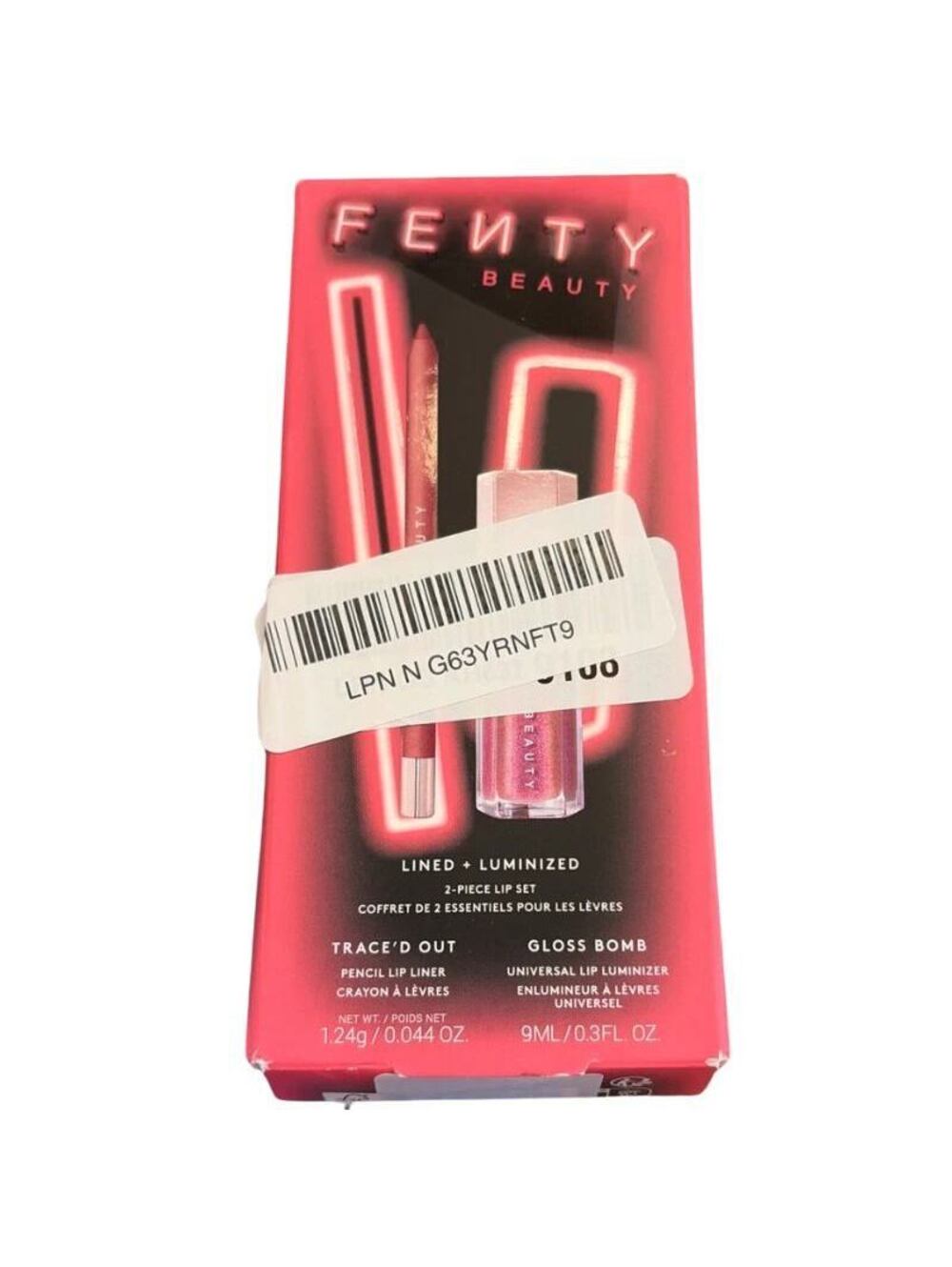 Fenty Beauty Lined + Luminized 2 Piece Lip Set Trace'd Out Gloss Bomb New